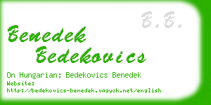 benedek bedekovics business card